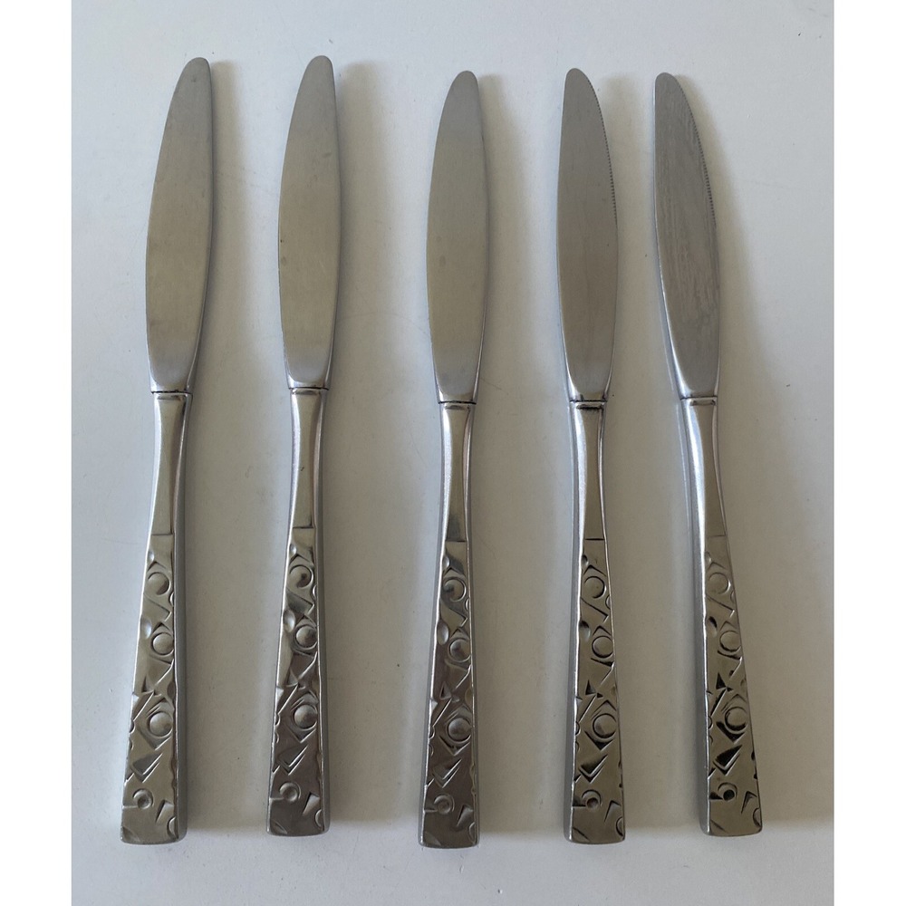 5 Dinner Knives Hollow 1847 Rogers IS International NAVAHO Stainless 8 7/8"